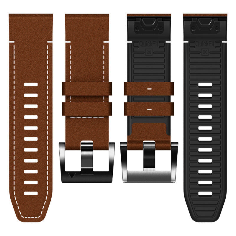 Garmin QuickFit Rubber With Leather Band