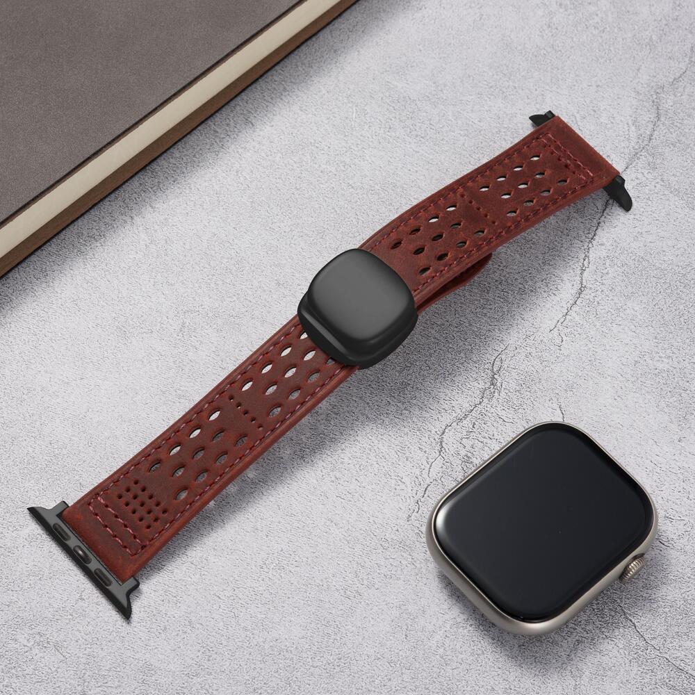 Breathable Leather Strap For Apple Watch