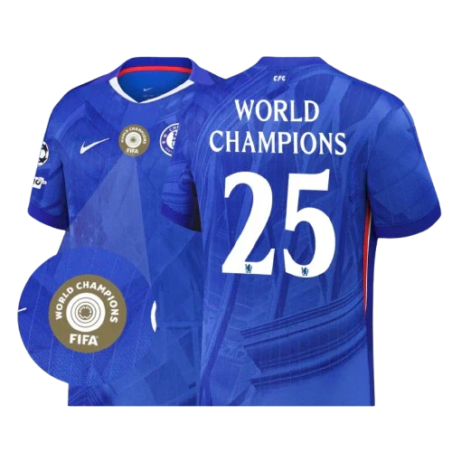 Camisa Chelsea I 25/26 - Patch WORLD CHAMPIONS FIFA #25