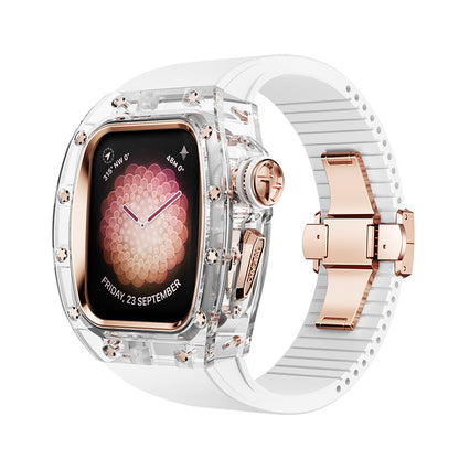 RM Crystaluxe Series - Fluororubber Band Crystal Case Retrofit Kit For Apple Watch