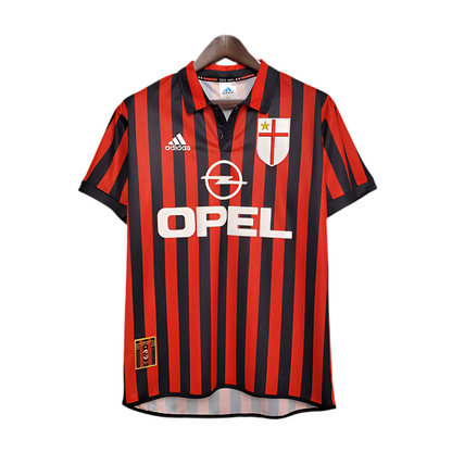 Camisa AC Milan Retrô 1999/2000 - Vermelha e Preta
