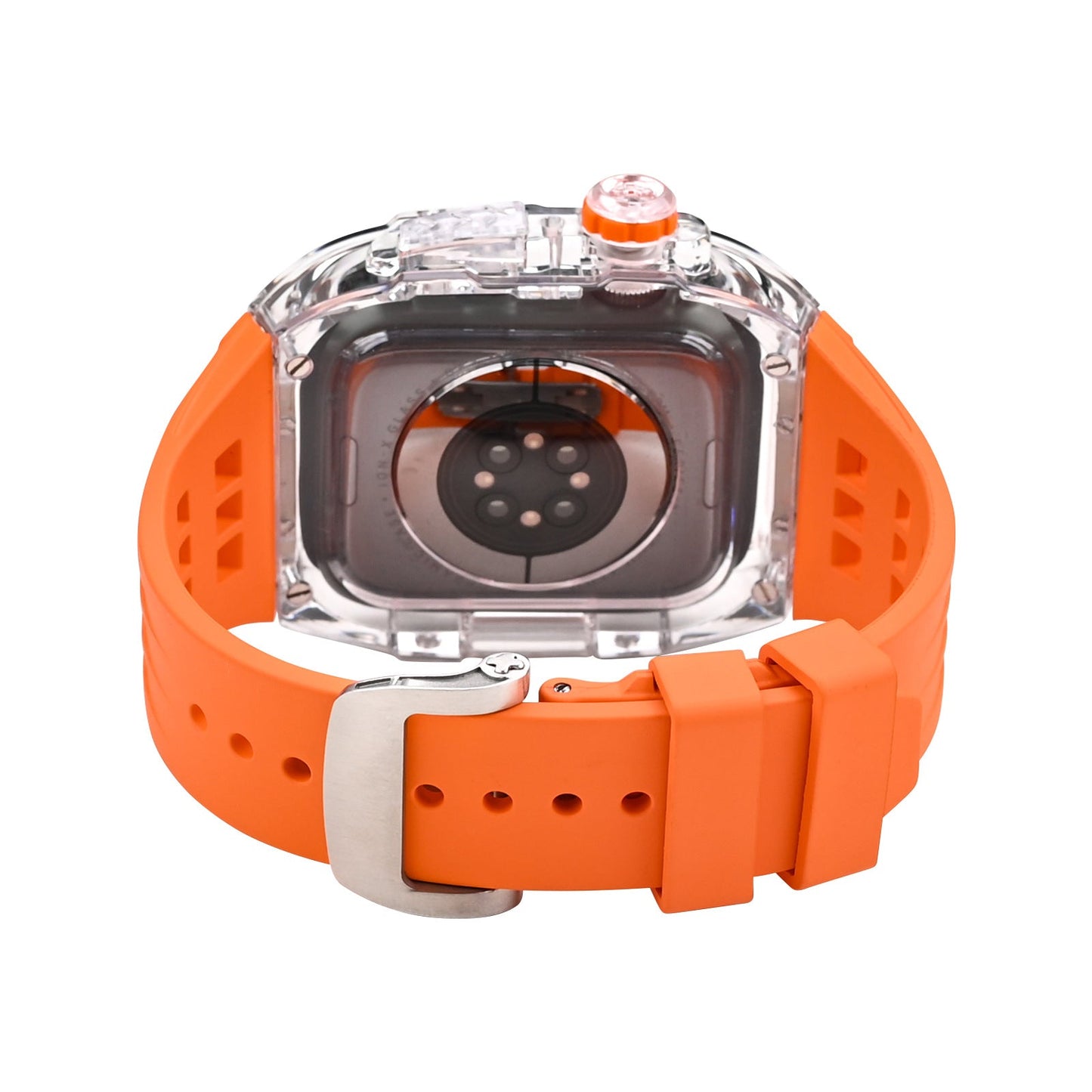 RM V30 Glacier Series Fluororubber Band Transparent Case Retrofit Kit For Apple Watch