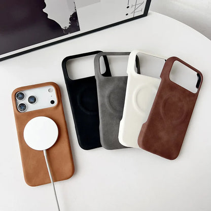 Soft Leather iPhone Case with MagSafe Charging