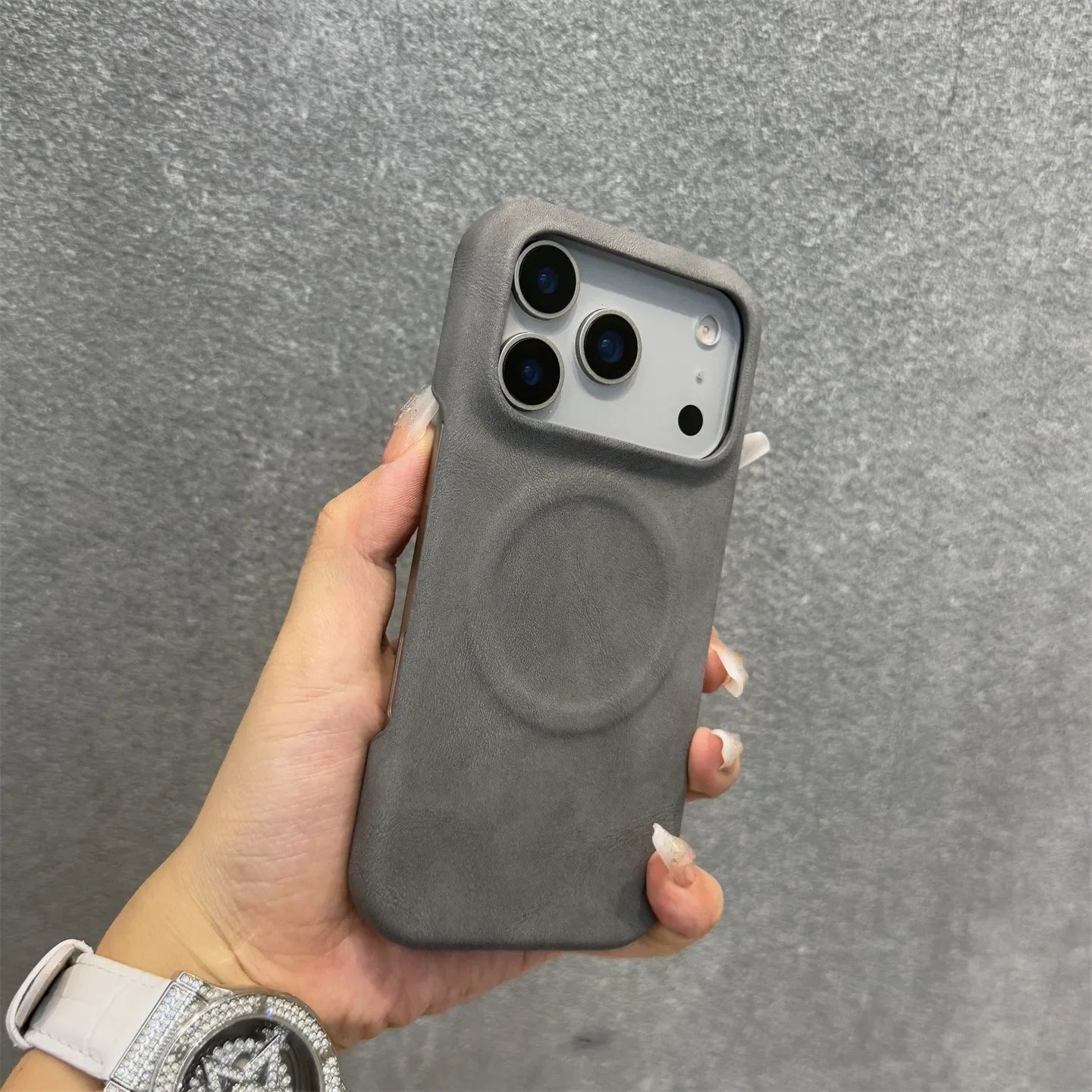 Soft Leather iPhone Case with MagSafe Charging