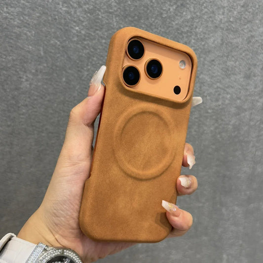 Soft Leather iPhone Case with MagSafe Charging
