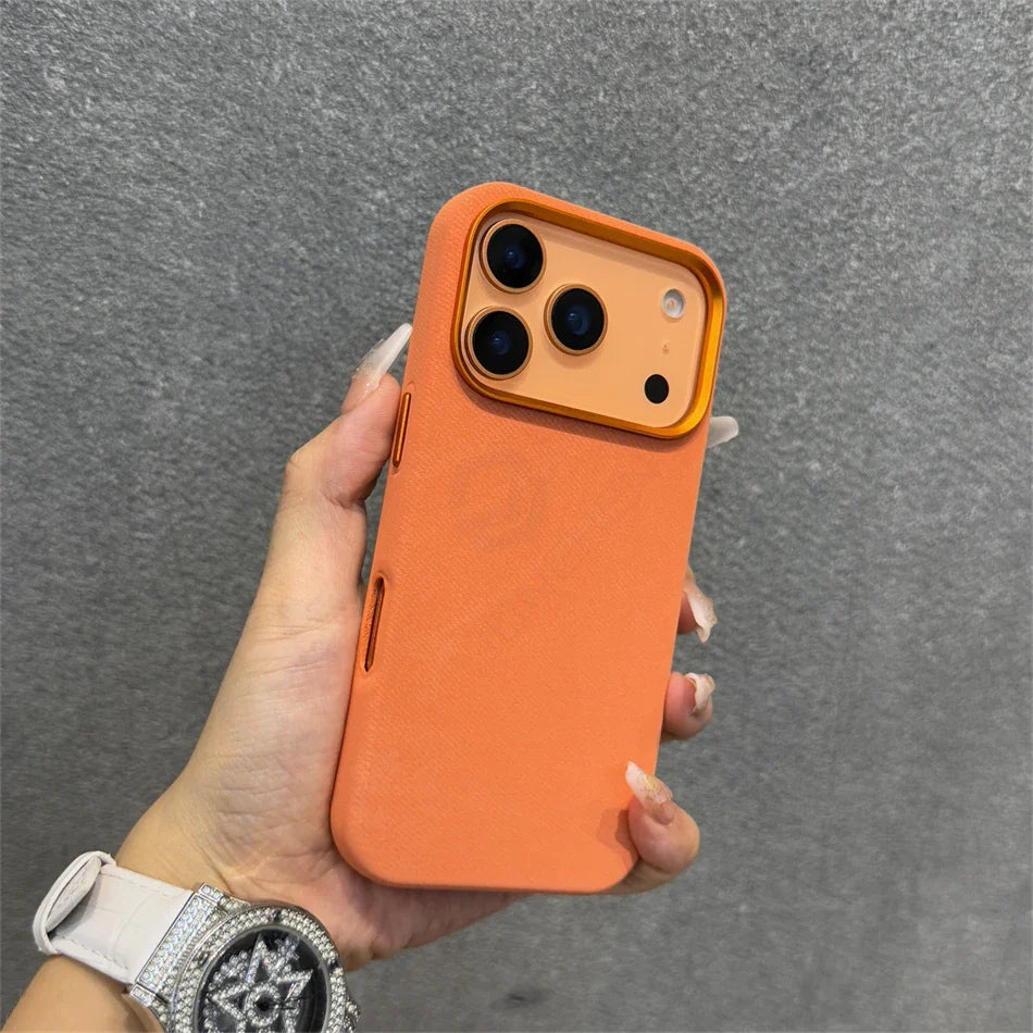 iPhone case with Comfort Fabric and MagSafe Charging.
