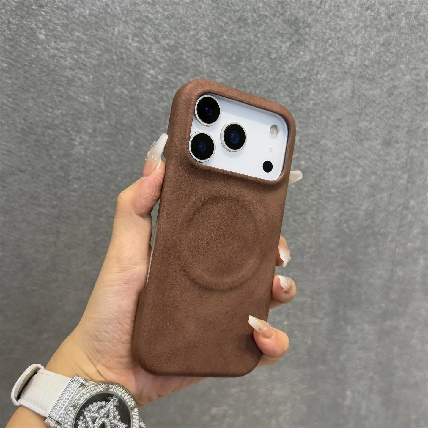 Soft Leather iPhone Case with MagSafe Charging